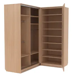 Photo Of A Corner Wardrobe In The Bedroom With Dimensions