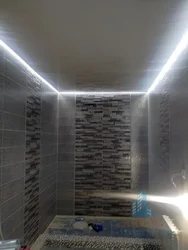 Floating ceiling in the bath photo