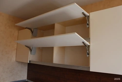 Kitchen upper cabinets without handles photo