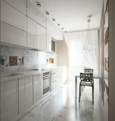 Glossy tiles in the kitchen interior photo