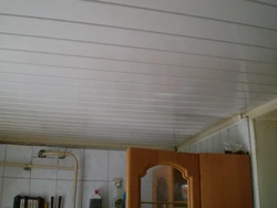 Photo of kitchen ceiling made of MDF