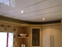 Photo of kitchen ceiling made of MDF