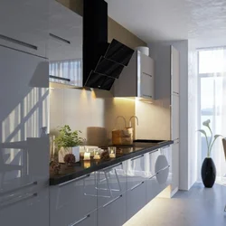 Kitchens with chimney hood photo design