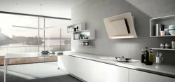 Kitchens with chimney hood photo design