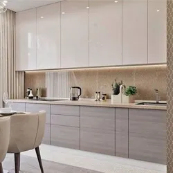 Modern corner kitchen design in light colors photo