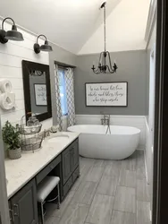 Combination of white in the bathroom interior