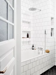 Плитка в ванной белая фото