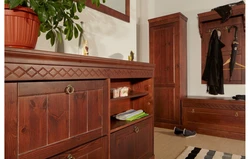 Wooden cabinets in the hallway photo