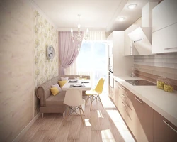 Elongated kitchen design 8 m