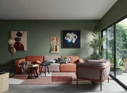Color solutions in the living room interior