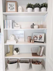 How To Decorate A Shelving Unit In The Living Room Interior Photo