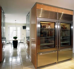 Kitchen design with glass door