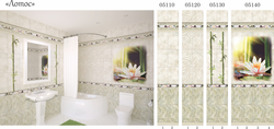 Plastic panels with a pattern for the bathroom photo