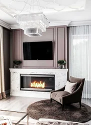Fireplace Design In The Living Room In A Modern Style