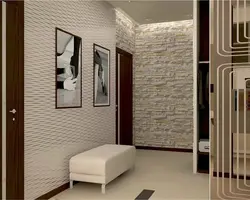 Hallway with different wallpapers photo