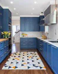 Дизайн кухни синия