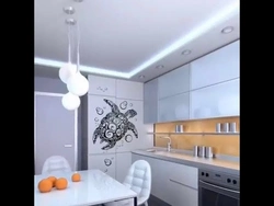 Kitchen to the ceiling and suspended ceiling photo white