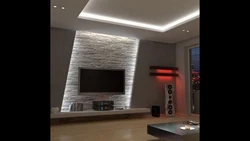 Дизайн гостиной потолок с подсветкой