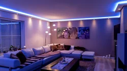 Living room design ceiling with lighting
