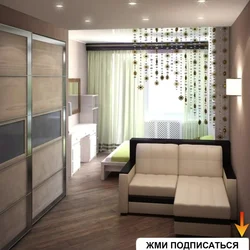 Khrushchev design living room and bedroom in one room