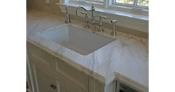 Countertop made of artificial marble for the kitchen photo