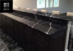 Countertop made of artificial marble for the kitchen photo