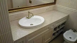Countertop Made Of Artificial Stone In The Bathroom Design