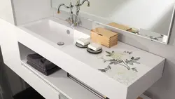 Countertop made of artificial stone in the bathroom design