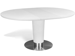 Table on one leg in the kitchen interior