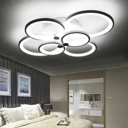 Chandeliers in the bedroom for a suspended ceiling photo in the interior