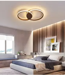 Chandeliers in the bedroom for a suspended ceiling photo in the interior