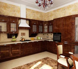 Brown Kitchen Photo Which Wallpaper Is Suitable