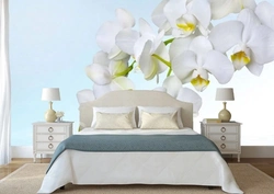 Photo Wallpaper In The Bedroom Flowers Above The Bed Photo