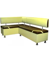 Тартпалары бар ас үйге арналған бұрыштық диван фотосуреті