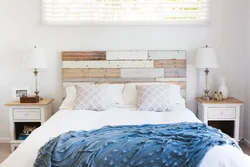 How to decorate the headboard of a bed in the bedroom with your own photos