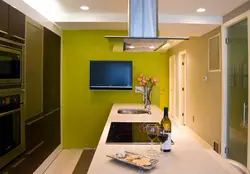 Дизайн стен на кухне покраска в два цвета