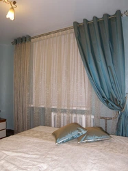 Interior curtains for a bedroom with one window photo
