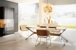 Beige chairs for the kitchen in the interior