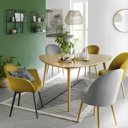 Beige Chairs For The Kitchen In The Interior