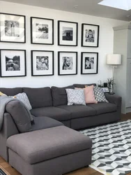 Living Room Design With Sofa In Gray Tones