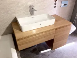 Үстел үсті раковинасы бар ваннаға арналған шкаф