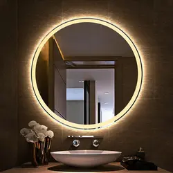 Illuminated Mirror In The Bedroom Interior