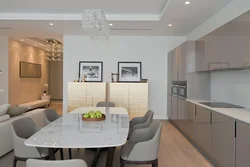 Kitchen Living Room Gray Beige Design