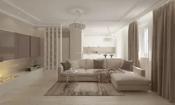 Kitchen living room gray beige design