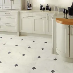 Light floor tiles for kitchen design
