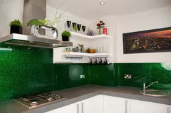 Kitchen With Green Tile Splashback Design