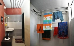 Drying clothes in bathroom photo
