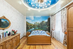 Фото натяжные потолки с фотопечатью для спальни