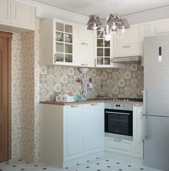 Kitchen design in Provence style in Khrushchev