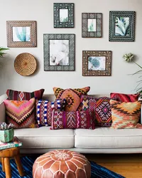 Decorative Pillows In The Living Room Interior Photo